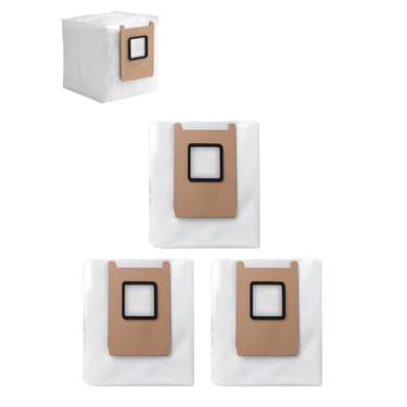 Imagem de Pacote com 3 sacos de pó de substituição para aspirador de pó Omni Eufy E25, bolsa descartável de 3L, design resistente a rasgos de 4 camadas para sacos de vácuo E28 Omni /E25 Omni/E35.