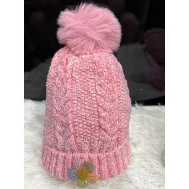 Imagem de Touca Gorro Infantil de Frio inverno Forrada Pompom menino menina(6mes