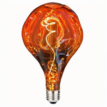 Imagem de LUXON Lâmpada LED grande, tamanho grande 6W (60W equivalente), lâmpadas Edison, extra grande regulável, A165 branco quente 2700K, ouro rosa, base E26 média, 1 pacote