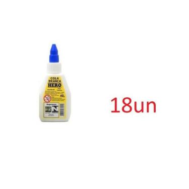 Imagem de Kit 18 unidades cola branca escolar hero 40g material escola - Lynx pr