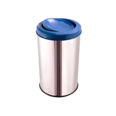 Imagem de Lixeira Inox Para Banheiro Reciclável 30 Litros Com Tampa - CM Design,