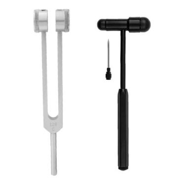 Imagem de Kit Fisio Martelo Buck Neuro De Reflexo + Diapasão - BIC,  Preto