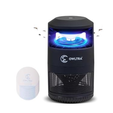 Imagem de OWLTRA IMT-L60 Armadilha elétrica interna para insetos, lâmpada apanhadora e assassina para moscas da fruta, mosquitos, mariposas, mosquitos e muito mais com atração de luz UV e sucção de ventilador,