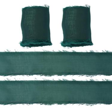 Imagem de Spritewelry Fita de chiffon de organza de 10 metros de 40 mm fita decorativa para artesanato verde escuro seda como franjas fitas de tecido para casamento buquês de flores para embrulho de presente