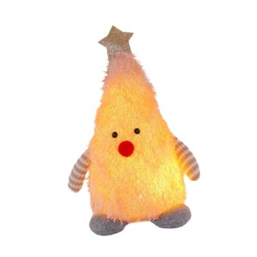 Imagem de Esquirla Enfeites de boneca de Natal iluminados, suprimentos fofos para festa, decoração de Natal, brinquedos de pelúcia iluminados, para sala de estar, mesa, Rosa