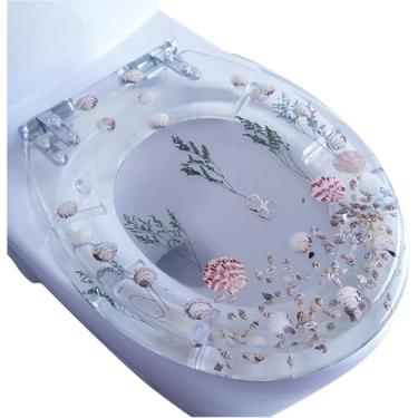 Imagem de Assento De Vaso Sanitário Resistente, Resina Transparente Silenciosa, Tampa De Vaso Sanitário Espessada Assento De Vaso Sanitário, Fácil De Instalar, Fácil De Limpar, Assento De Vaso Sanitá