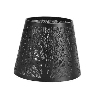 Imagem de IEUDNS Abajur de metal decorativo, abajur moderno, capa de luz para lâmpadas de chão, arandelas de parede, lustre, decoração de casa e hotel, Preto
