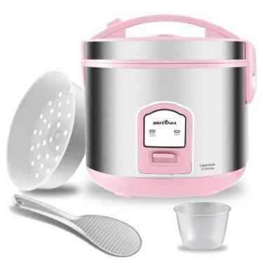 Imagem de Panela de Arroz Elétrica Rosa Britânia 10 Xícaras, Rosa, 110V