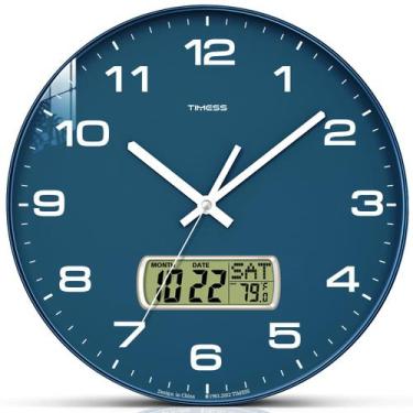 Imagem de Relógio de parede TIMESS com mostrador silencioso de 10 cm, operado po