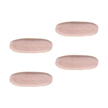 Imagem de Conjunto de Travessas Oval Rasa Grande Porto Brasil Orgânico Litchi 36x13cm - 4 Peças	