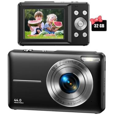 Imagem de Câmera digital VAHOIALD FHD 1080P 44MP para crianças com cartão SD de 