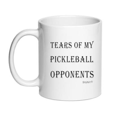 Imagem de Canecas de café Pickleball - Tears of My Opponents Presente de aniversário engraçado novidade para mulheres homens esportes Dink Player presente pai mãe tio tia namorado namorada treinador 325 ml