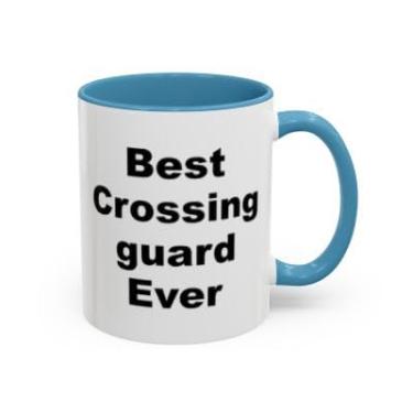 Imagem de Best Crossing Guard Ever - Caneca de café com destaque engraçado presente para herói da segurança escolar - Ideia de presente de aniversário e Natal (azul claro, 325 ml)