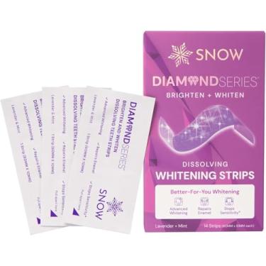 Imagem de SNOW Snow Diamond Series Purple Whitening Strips - Tiras De Clareamento Dentário Dissolventes Para Dentes Sensíveis, Clareamento Instantâneo Com Hidroxiapatita, Fórmula Roxa De Correção De Cor, 14 U