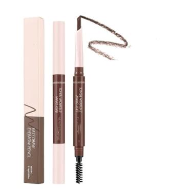 Imagem de MAEPEOR Lápis de sobrancelha 6 cores definem a forma e preenchem as sobrancelhas com pincel, lápis de sobrancelha de longa duração para um visual diário natural texturizado macio (04 marrom médio)