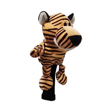 Imagem de Fancyes Capa protetora de madeira para cabeça de taco de golfe para tacos de golfe para presentes de aniversário, Tigres