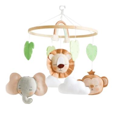 Imagem de Móbile Baby Berço Giratório Safari, Decoração Quarto e Berço com Animais da Selva,Produto Artesanal