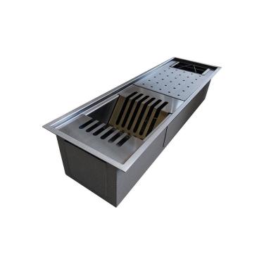 Imagem de Calha Úmida Gourmet Escorredor Cozinha 60X19 Aço Inox Preto