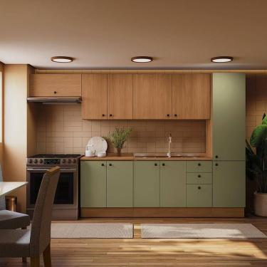 Imagem de Cozinha Modulada Pixel Kappesberg 100% Mdp Canela-verde Frevo-canela 330cm
