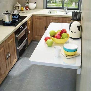 Imagem de Mesa De Parede Dobravel 66x35 Home Office, cozinha, café, estudo, Macl