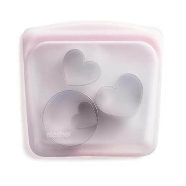 Imagem de Stasher Saco de armazenamento reutilizável de silicone de platina para alimentos, rosa arco-íris (sanduíche) | Reduz plástico de uso único | Cozinhe, armazene, Sous Vide, ou congele | À prova de vazamento, lavável na máquina de lavar louça, ecológica | 425 g