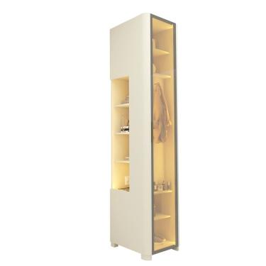 Imagem de Guarda Roupa Roupeiro Gelius Innova 1 porta reflecta com nicho com tomada LED largura 51,7 cm pés OFF White