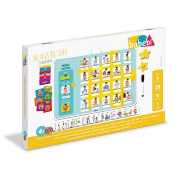 Imagem de Brinquedo Didático Minha Rotina Estrelinhas Quadro Educativo Desenvolv