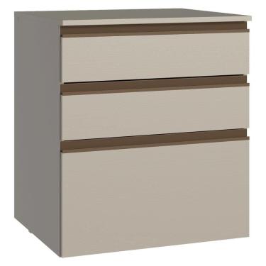 Imagem de Balcão De Cozinha 60 Cm 3 Gavetas Suspenso Nice Madesa Crema