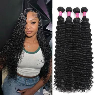 Imagem de Pacotes de cabelo wlymly Deep Wave 12A Brazilian Virgin 30-46cm
