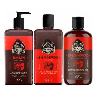 Imagem de Kit Balm Shampoo E Shampoo 2 Em 1 Barba Negra Don Alcides