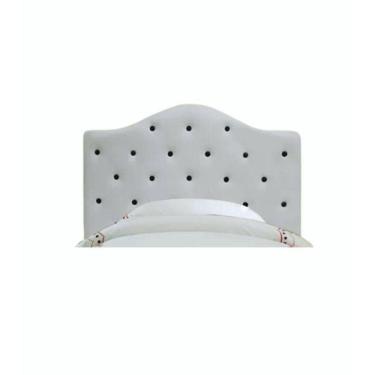 Imagem de Cabeceira Estofada Solteiro Branca Línea Poá