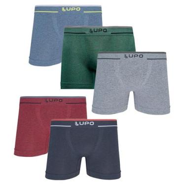 Imagem de Kit 5 Cueca Boxer Microfibra Sem Costura Texturizada 733 Lupo - Confor