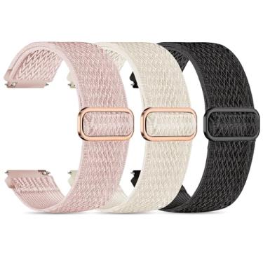 Imagem de Tovimall Pacote com 3 pulseiras inteligentes ID208 Plus para smartwatch Fitpolo/Quican/Aeac/Tensky ID208 Plus, pulseira de reposição de nylon elástico de 22 mm, pulseiras ajustáveis para homens e