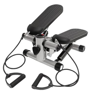 Imagem de JustGoFit Mini Stepper com Elásticos de Resistência – Exercício Aeróbico e Musculação – Compacto e Silencioso