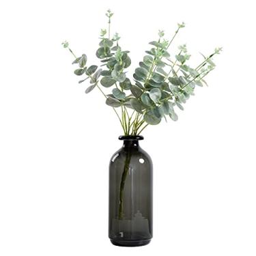 Imagem de Vasos de flores decorativos nórdico preto transparente vidro arranjo de flores decorativas decorativas de mesa flores secas ornamentos de mesa vasos de flores decorativos para sala de estar