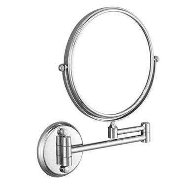 Imagem de Espelho de maquiagem, espelho de banheiro de parede de dois lados, ampliação 3x, espelho de beleza extensível, prata