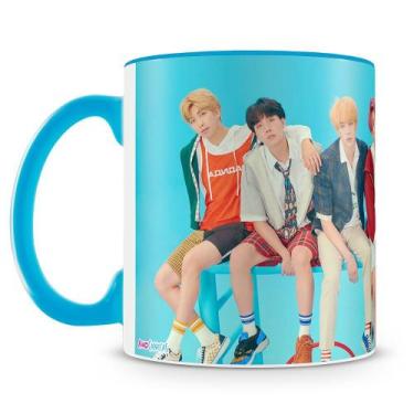 Imagem de Caneca Personalizada K-pop BTS - Porcelana Brilhante com Alça Azul Cla