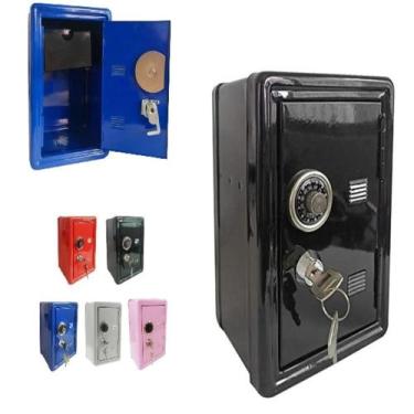 Imagem de Cofre metal chave senha cofrinho infantil adulto portatil - Uzy, verme