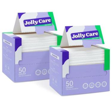 Imagem de Toalhas de rosto descartáveis Jolly Care 10x12cm 50 unidades (pacote c