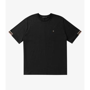 Imagem de Camiseta Masculina Plus Size Malhão Diametro Preto - Rovitex Plus Size