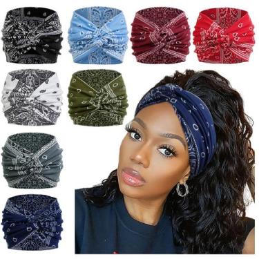 Imagem de Bandanas de turbante AKTVSHOW, bandana larga de 18 cm para mulheres