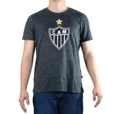 Imagem de Camiseta Masculina Atlético Mineiro Escudo Malha Mesclado