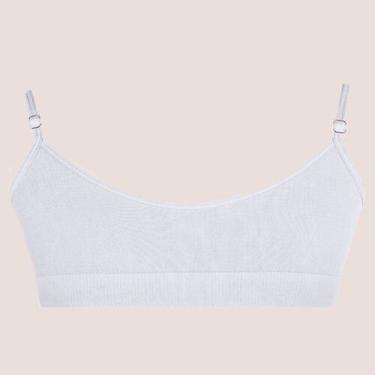 Imagem de Sutiã Infantil Regulável Zee Rucci Toque Macio Sem Costura, Branco, GG