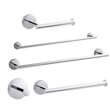 Imagem de Kit Acessórios Banheiro Kohler Elate Papeleira, Cabide, Toalheiro E Po