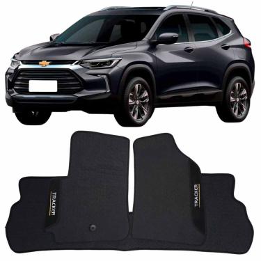 Imagem de Tapete Borracha Tracker 2020 à 2025 Preto Pvc Logo Bordado Jogo 3 Peça Personalizado Automotivo Wave