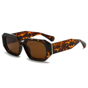 Imagem de Óculos de Sol Feminino Candy Color com Lentes Degradê UV400 e Proteção UV para Homens, Ideais para Esportes ao Ar Livre, Corrida e Ciclismo, Estampa de Leopardo