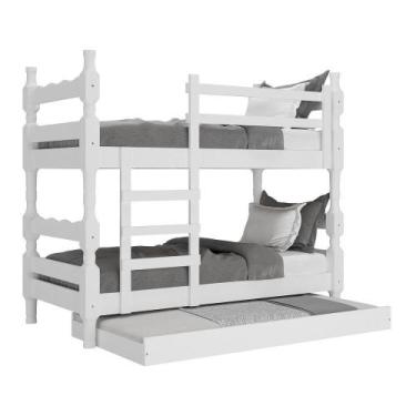 Imagem de Treliche Vira 2 Camas CColchões Multimóveis Cr35108 Branco - MULTIMOVE