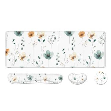 Imagem de Almofada de mesa e apoio de pulso para teclado, mouse pad grande + teclado + suporte de pulso de mouse, protetor de tapete de mesa antiderrapante para escritório, casa 80 × 40 cm 15