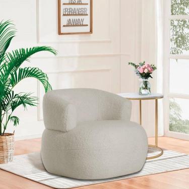 Imagem de Poltrona Decorativa Sala De Estar Recepção Suiça Linho - Amarena Móveis Cor Rosê