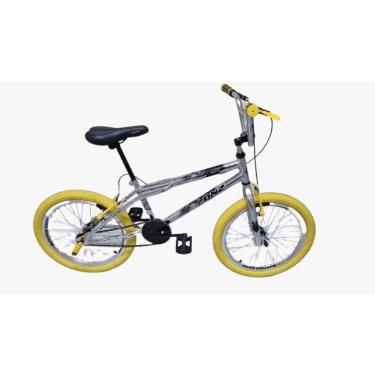 Imagem de Bicicleta Aro 20 Dnz Cromada Pneu Amarelo